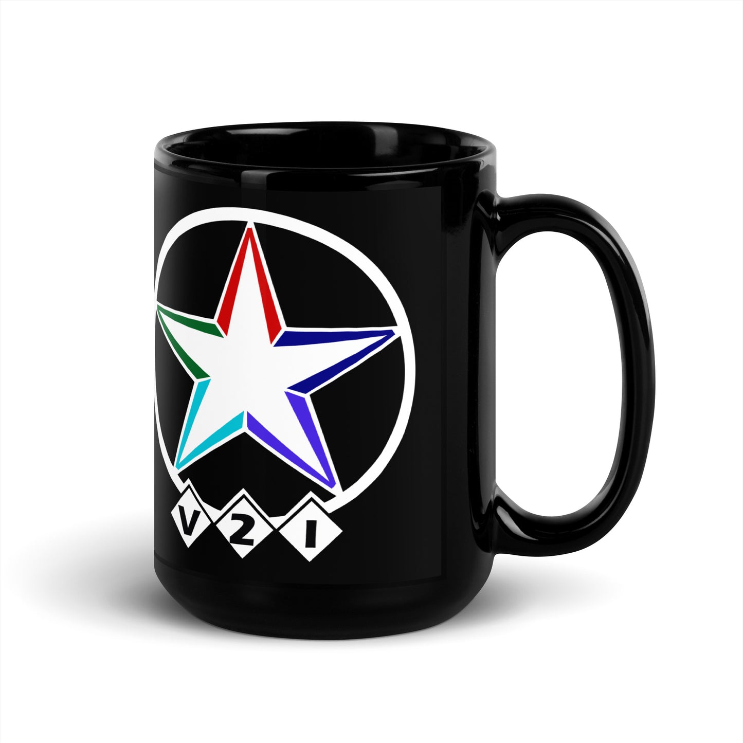 Vets2Industry Black Glossy Mug