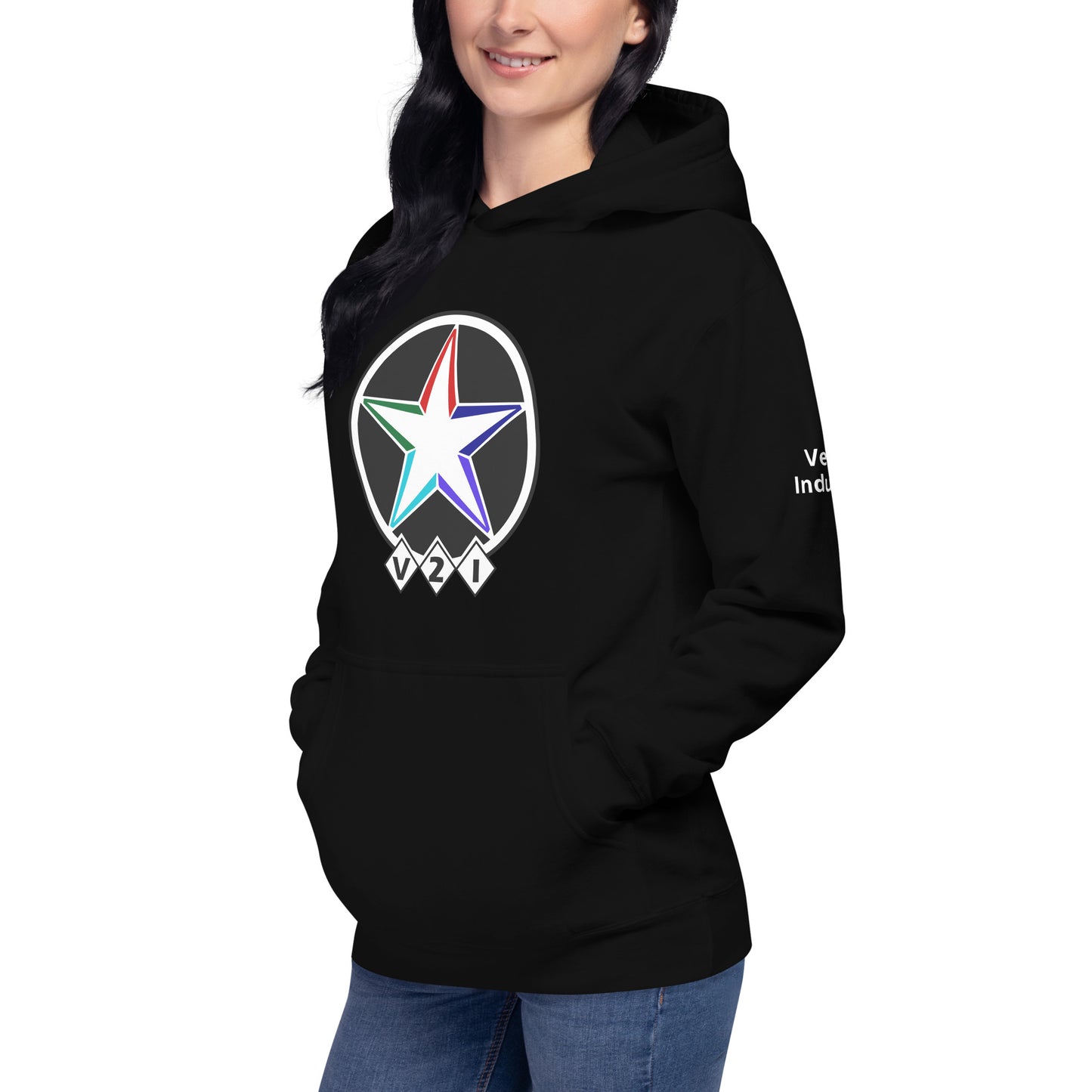 Vets2Industry Large Logo Black Pullover Unisex Hoodie
