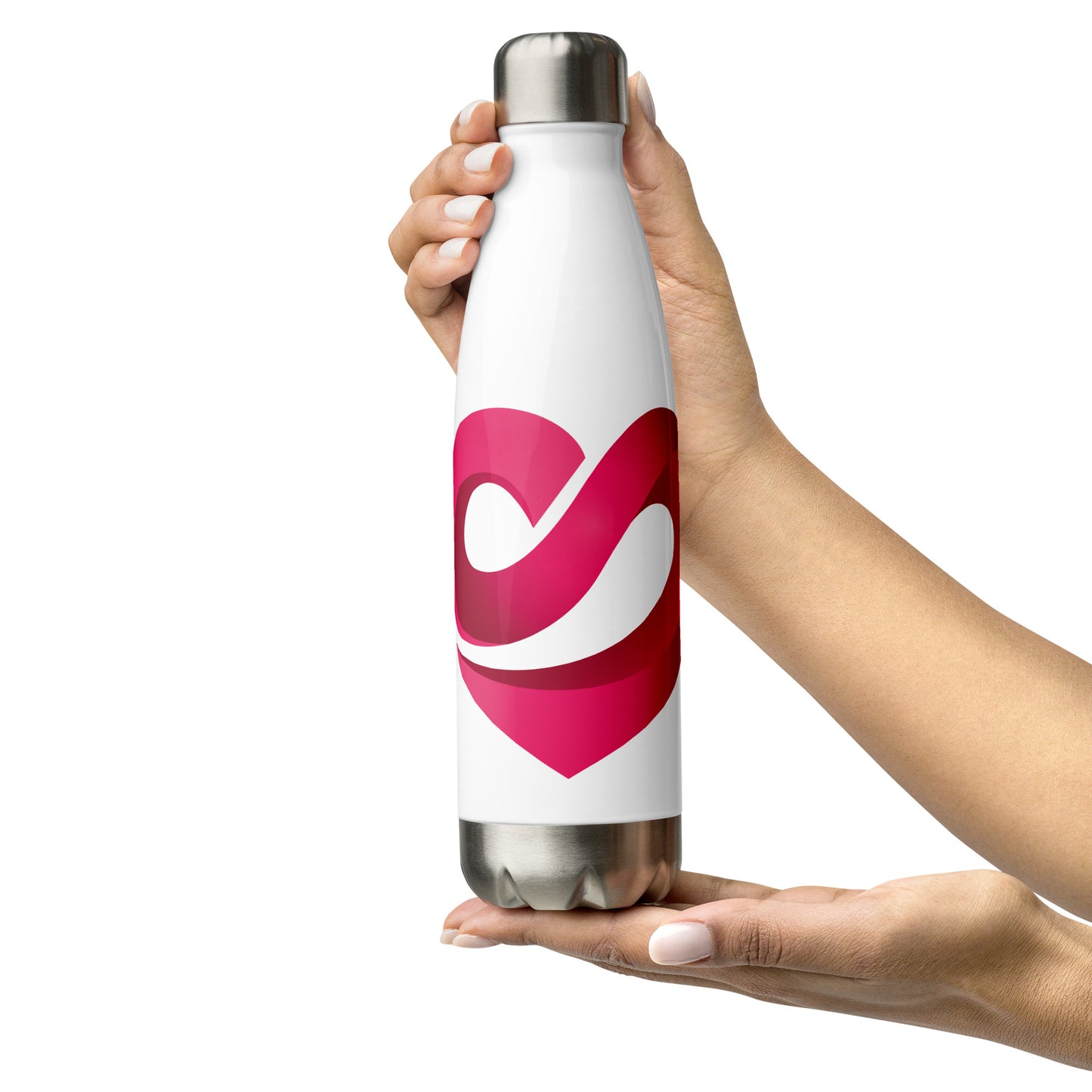STAAJ Heart-S White Stainless Steel Water Bottle