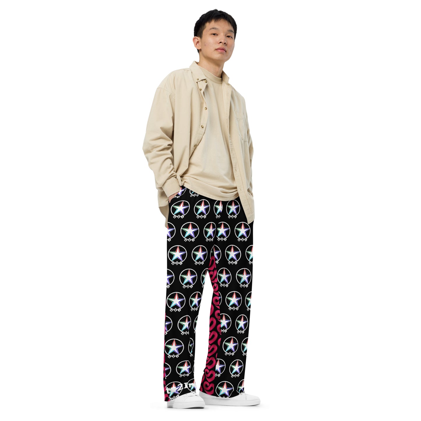 Vets2Industry X STAAJ Solutions Collab All-Over Print Unisex Wide-Leg Pants