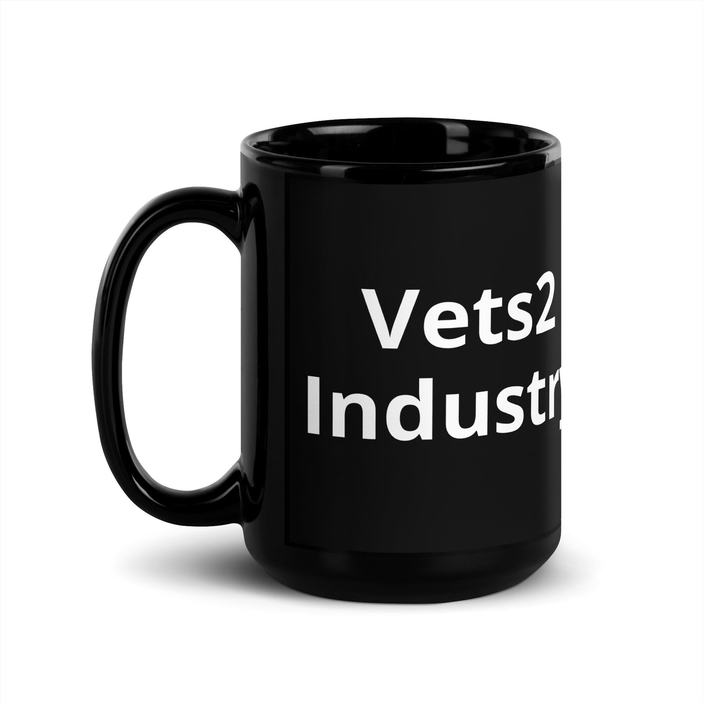 Vets2Industry Black Glossy Mug