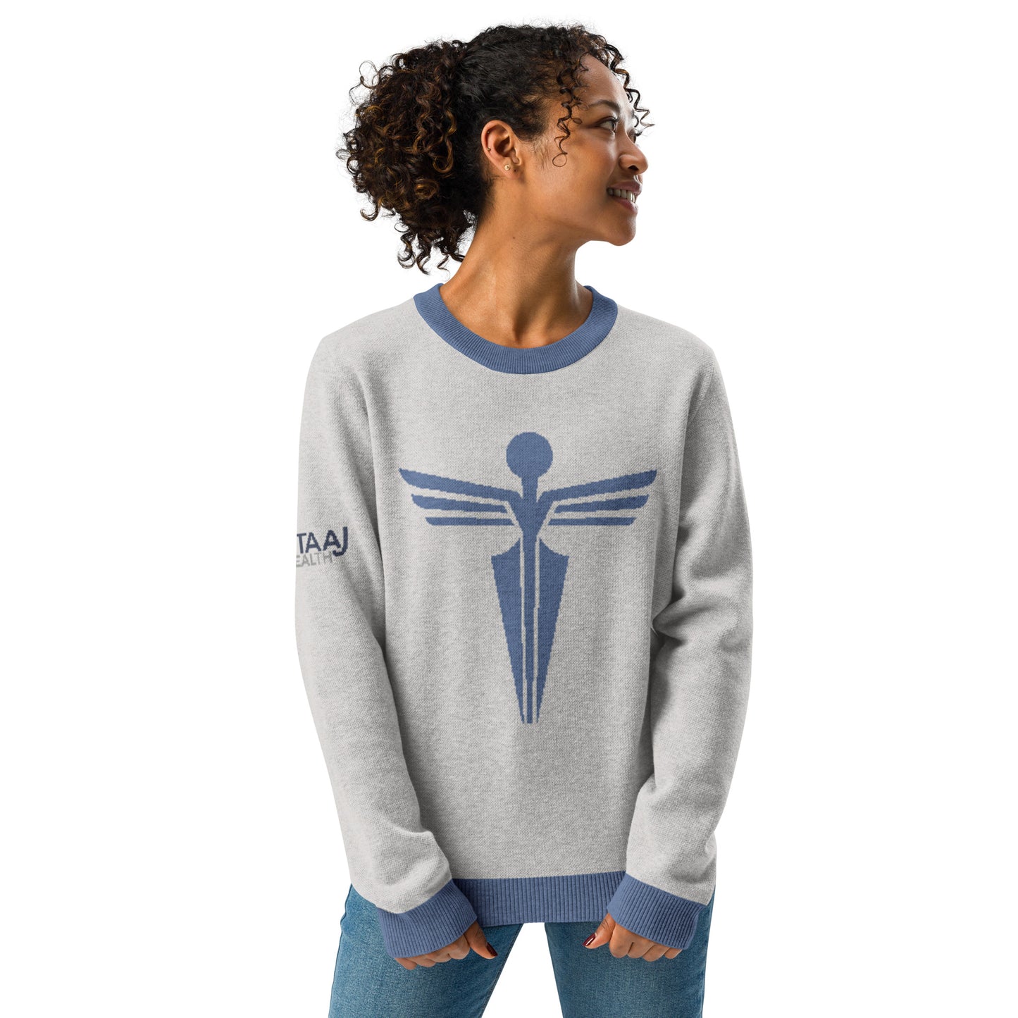 STAAJ Health Logo Knitted Crew Neck Sweater