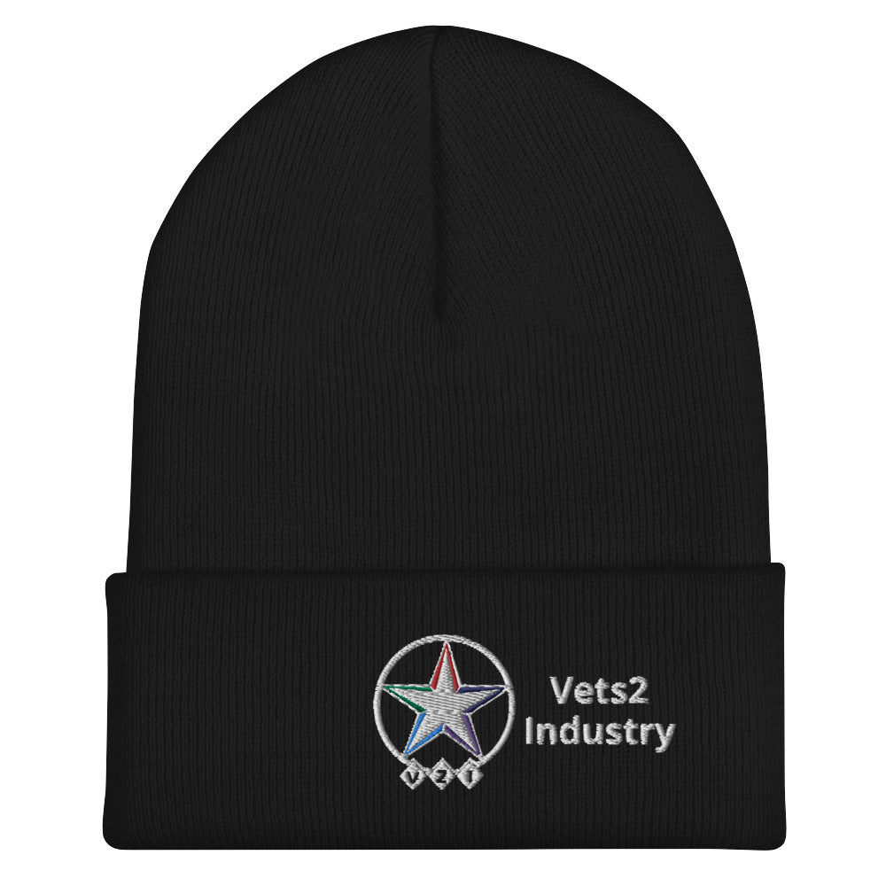 Vets2Industry Black Cuffed Beanie