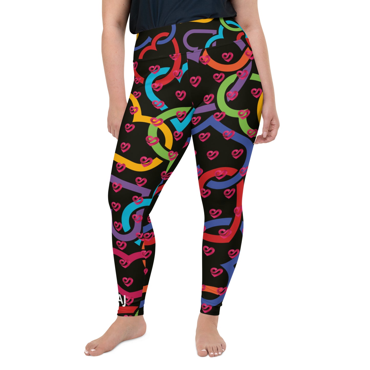 STAAJ Heart-S All-Over Print Plus Size Heart Leggings