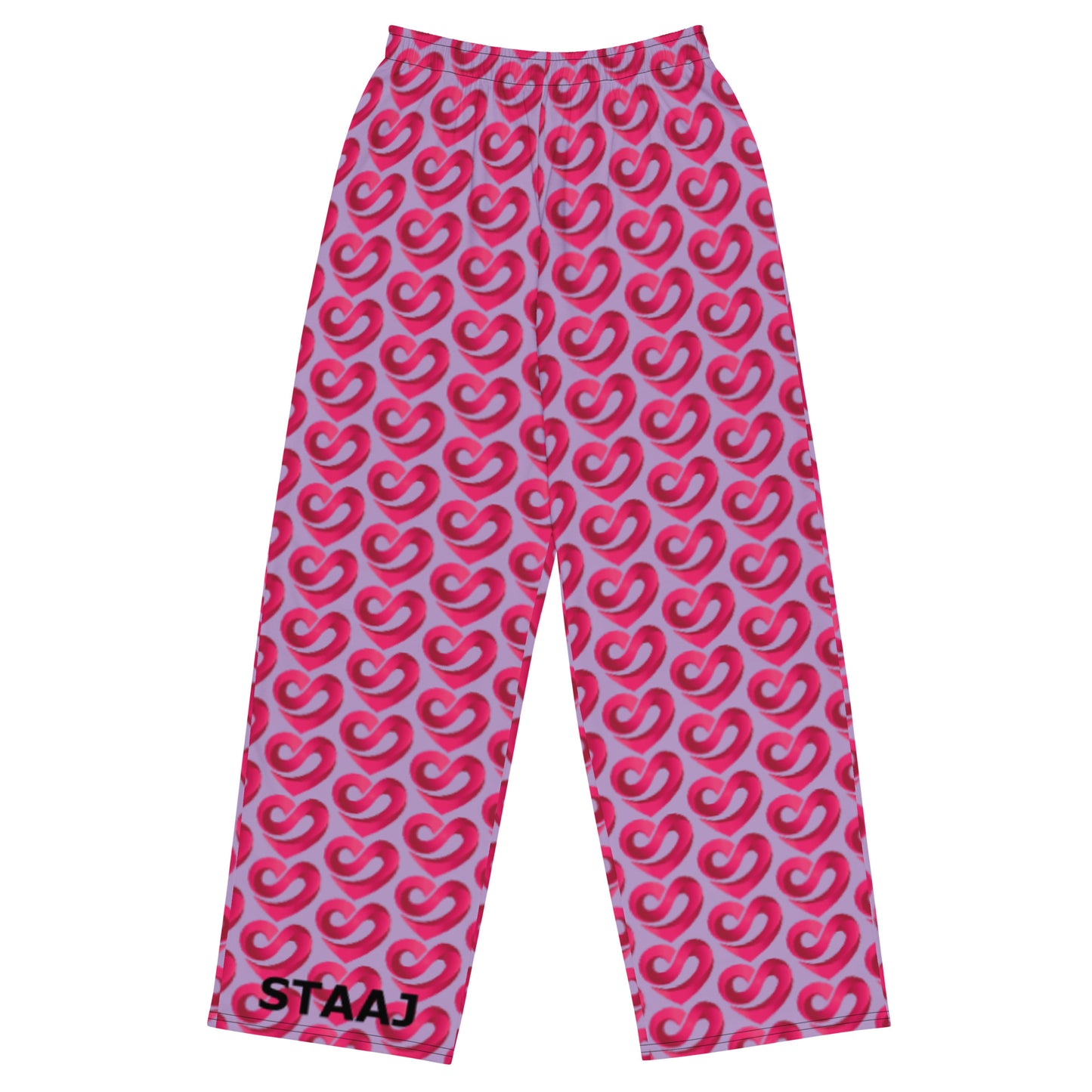 STAAJ Heart-S All-Over Print Unisex Lilac Wide-Leg Pants