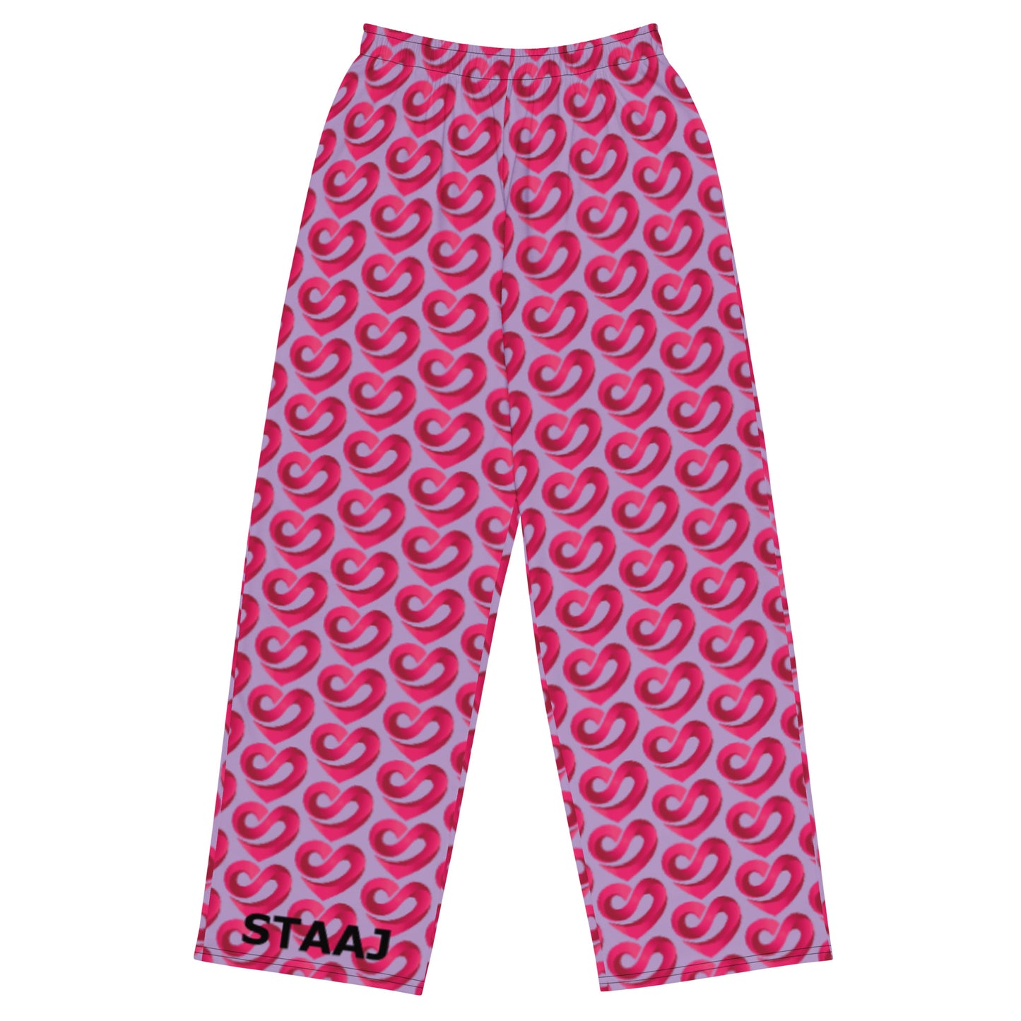 STAAJ Heart-S All-Over Print Unisex Lilac Wide-Leg Pants