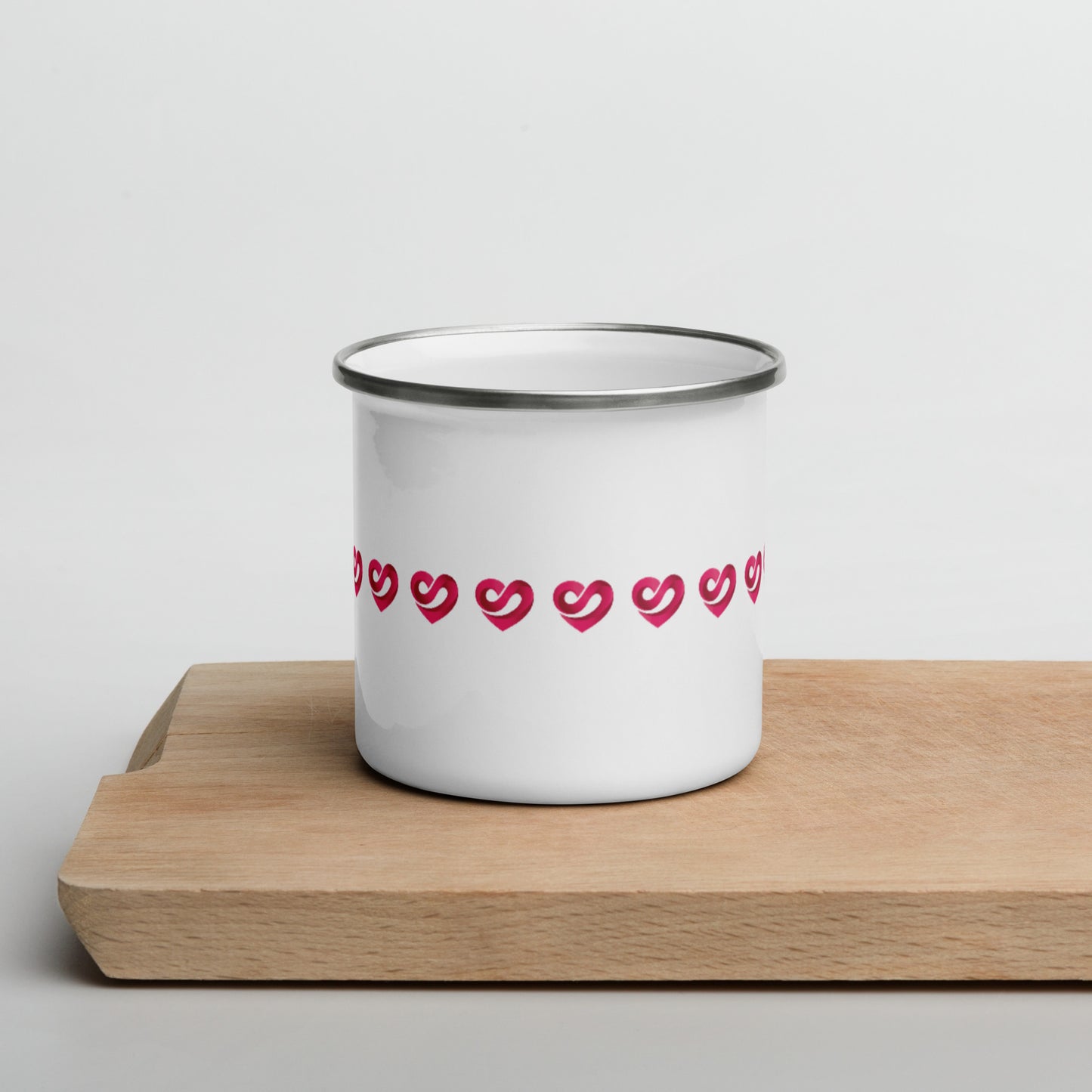 STAAJ Band of Heart-S Logos White Enamel Mug