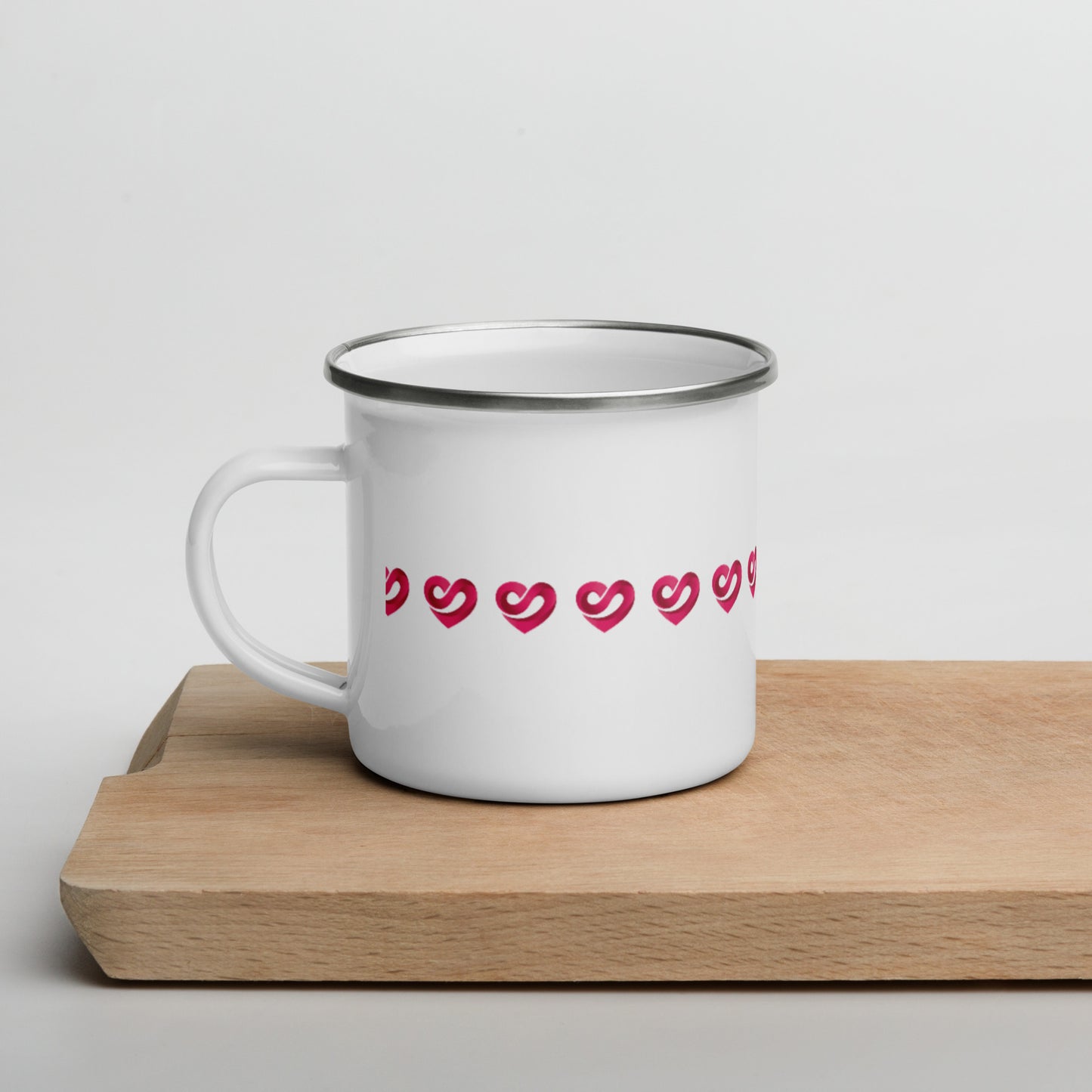 STAAJ Band of Heart-S Logos White Enamel Mug