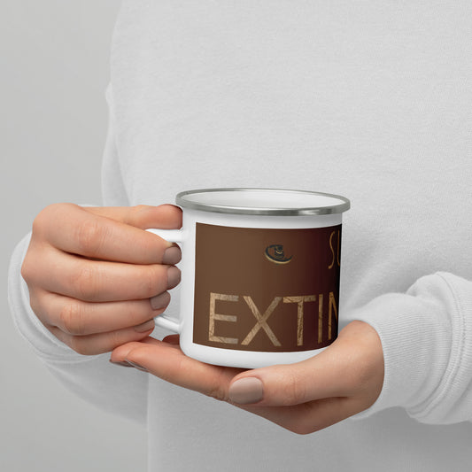 Surviving Extinction Logo White Enamel Mug