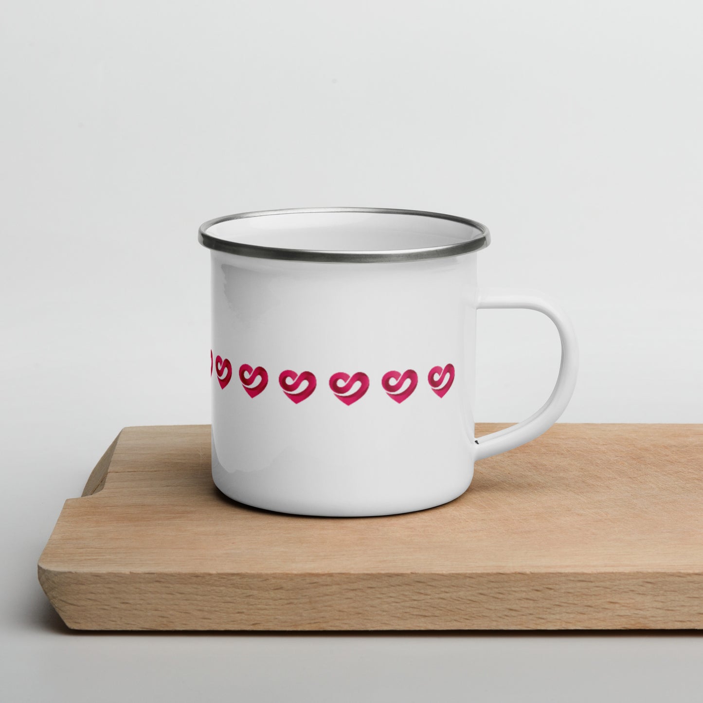 STAAJ Band of Heart-S Logos White Enamel Mug